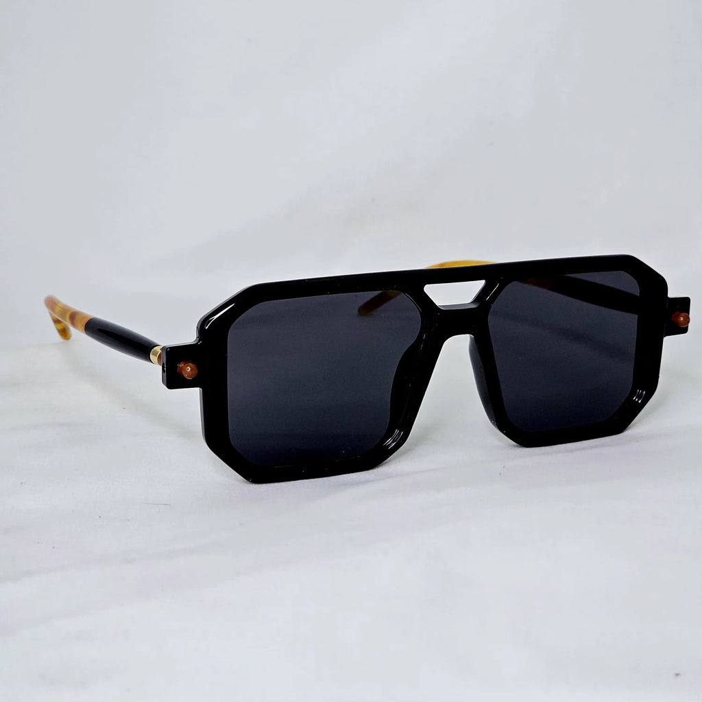 Bold Flat-Top Hexagon Sunglasses