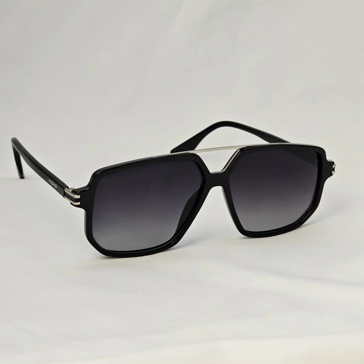 Vegas Black on Flame - Bold Square Sunglasses