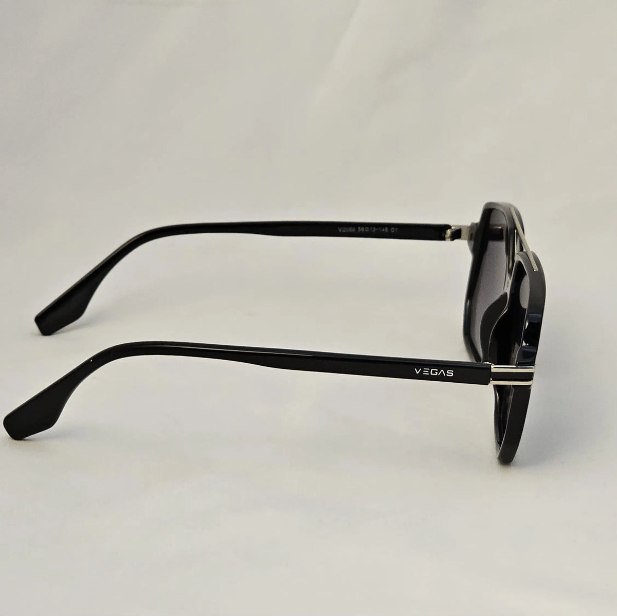Vegas Black on Flame - Bold Square Sunglasses