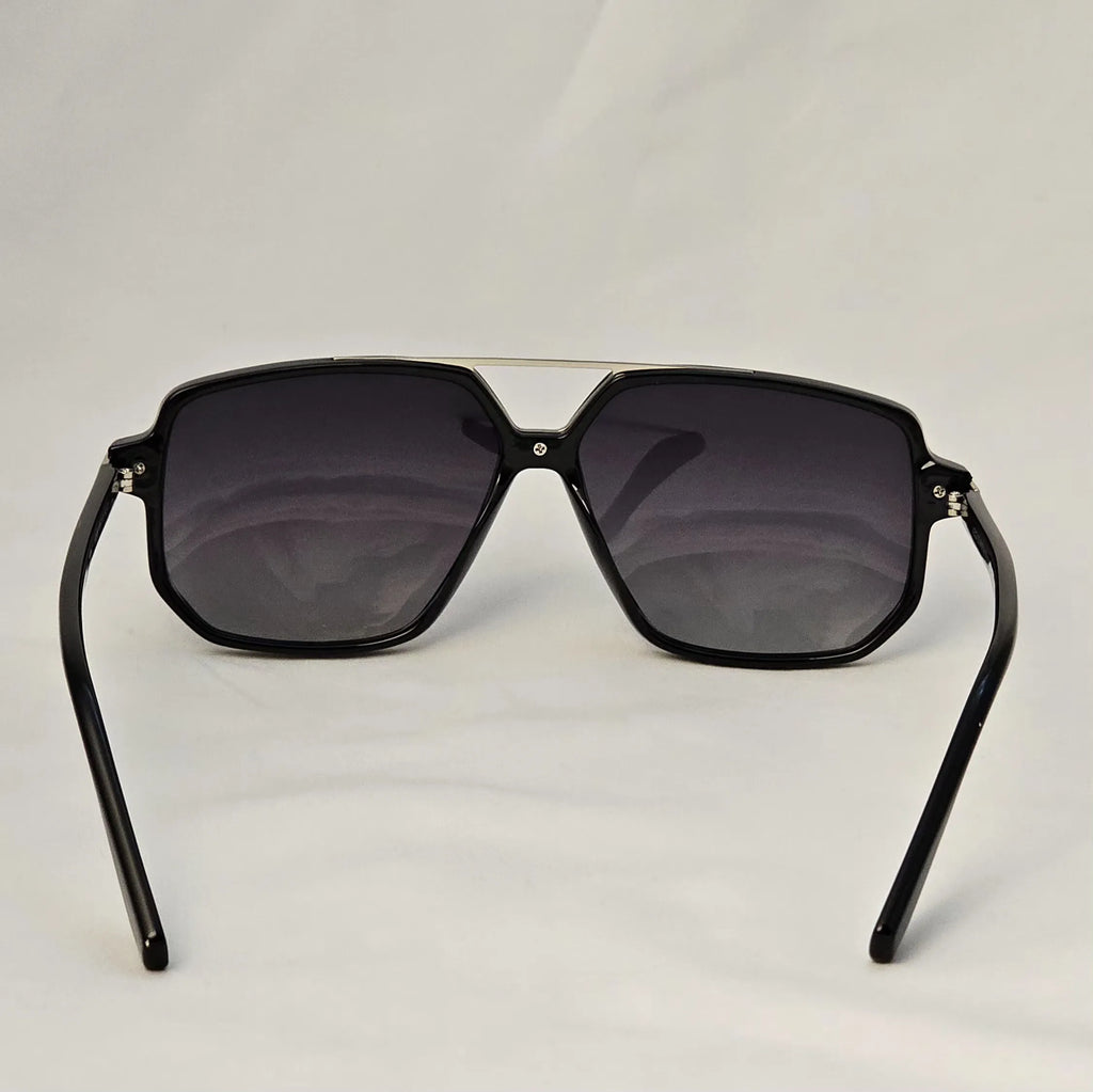 Vegas Black on Flame - Bold Square Sunglasses