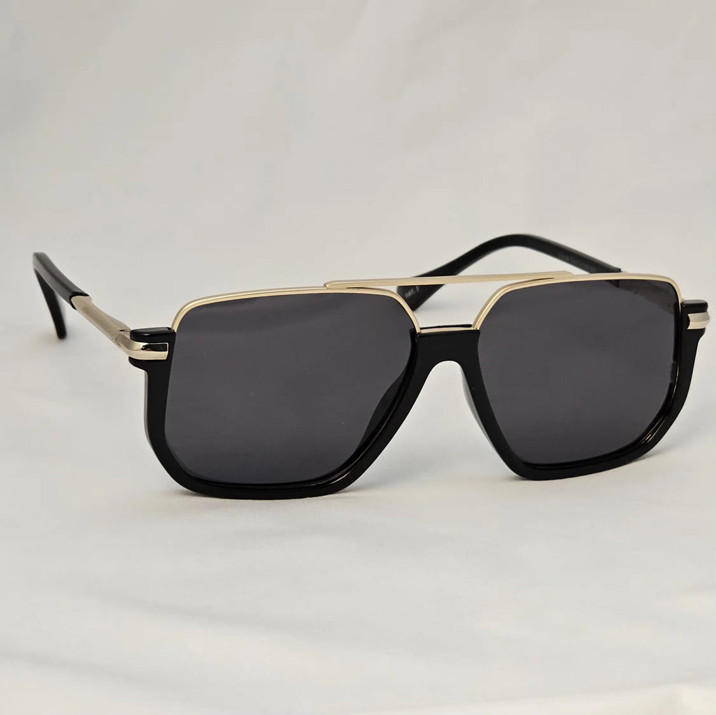 Vegas Black on Flame - Bold Square Sunglasses