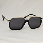Vegas Black on Flame - Bold Square Sunglasses