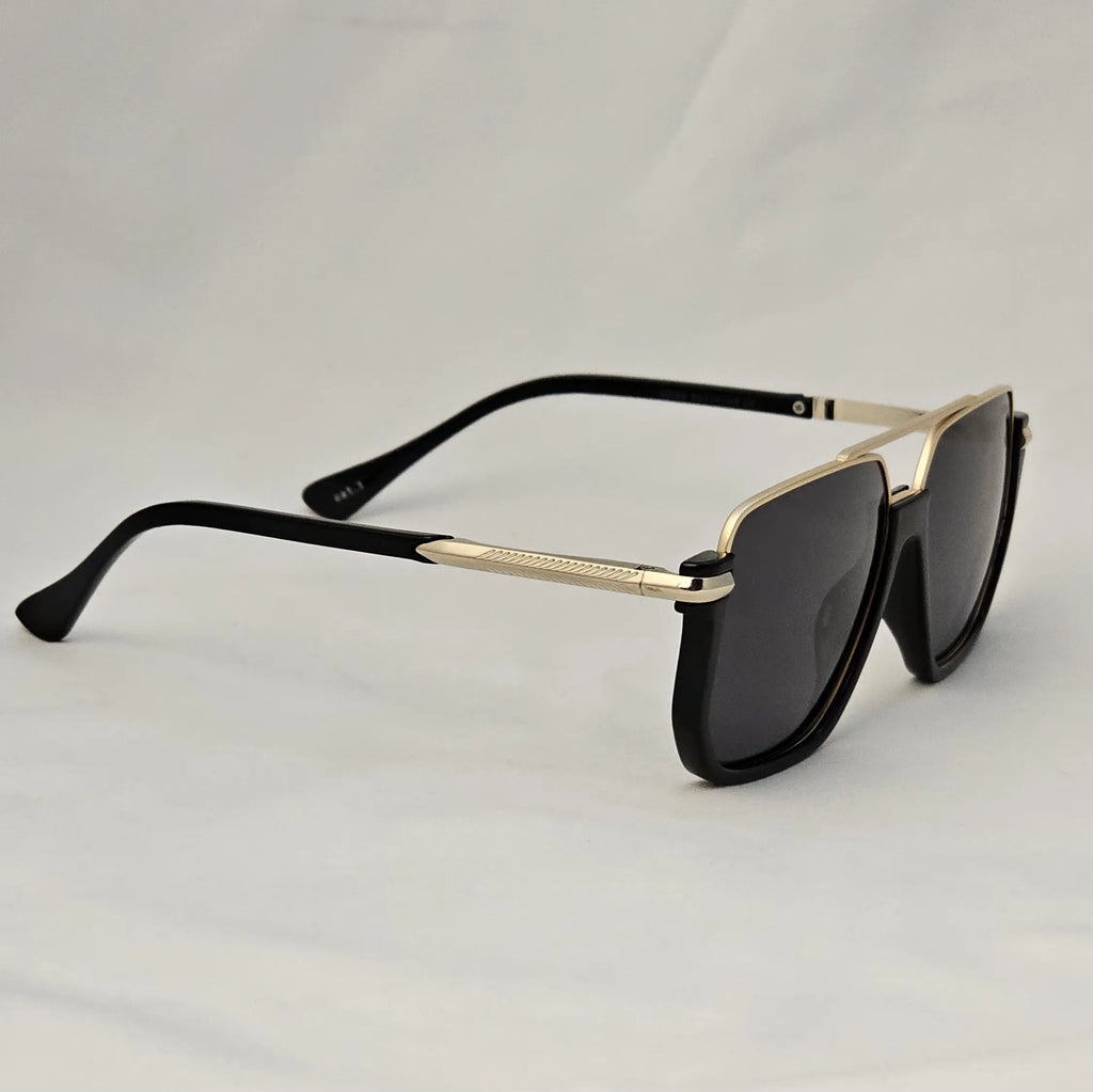 Vegas Black on Flame - Bold Square Sunglasses
