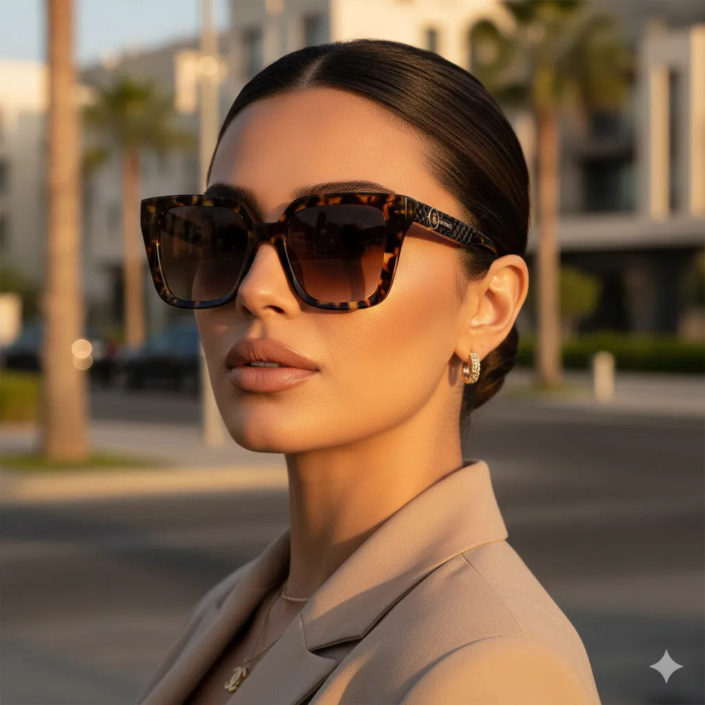 Chanel Python Chain Square Sunglasses.