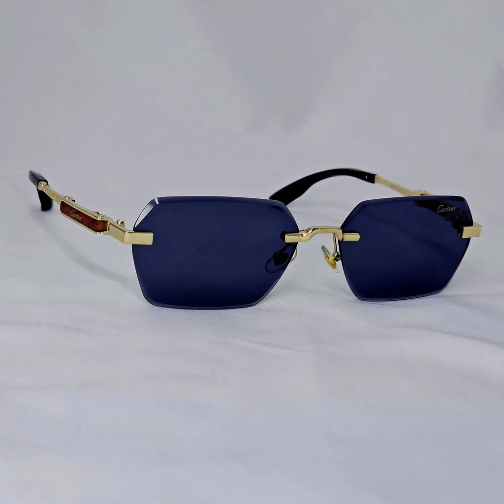 Cartier-Inspired Rimless Geometric Sunglasses
