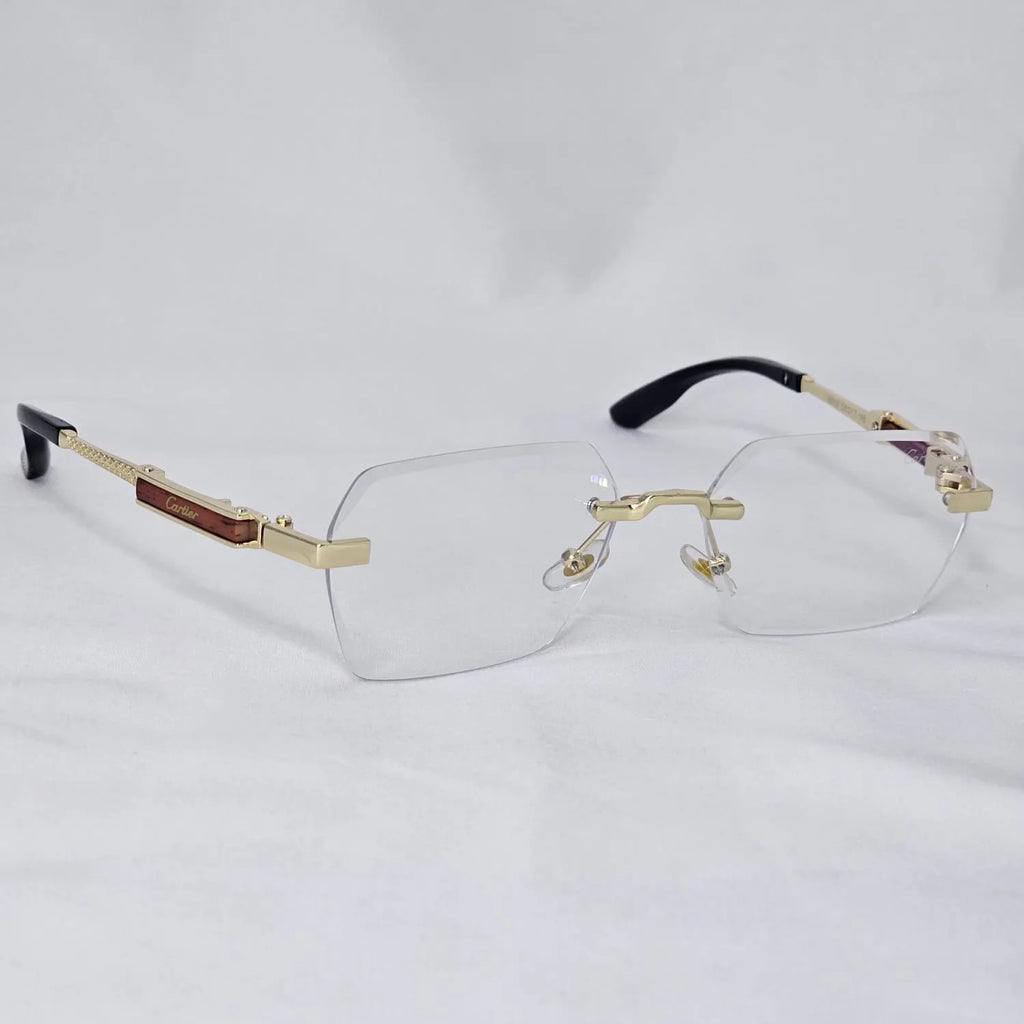 Cartier-Inspired Rimless Geometric Sunglasses