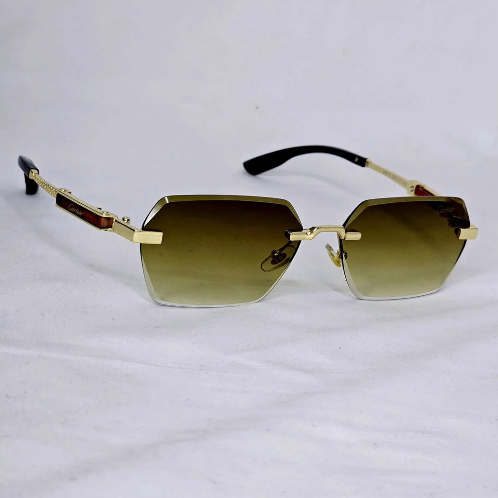 Cartier-Inspired Rimless Geometric Sunglasses