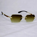 Cartier-Inspired Rimless Geometric Sunglasses
