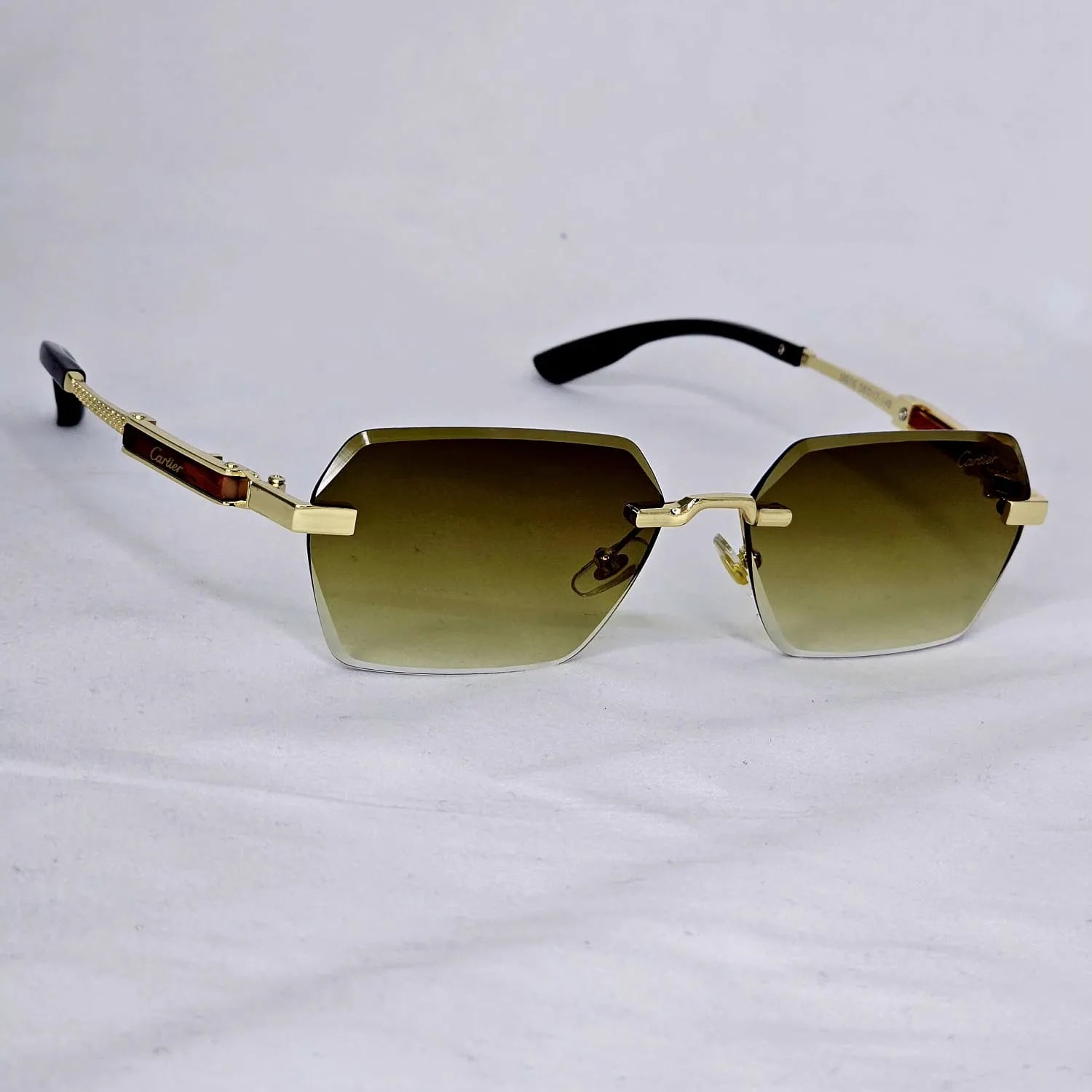 Cartier-Inspired Rimless Geometric Sunglasses