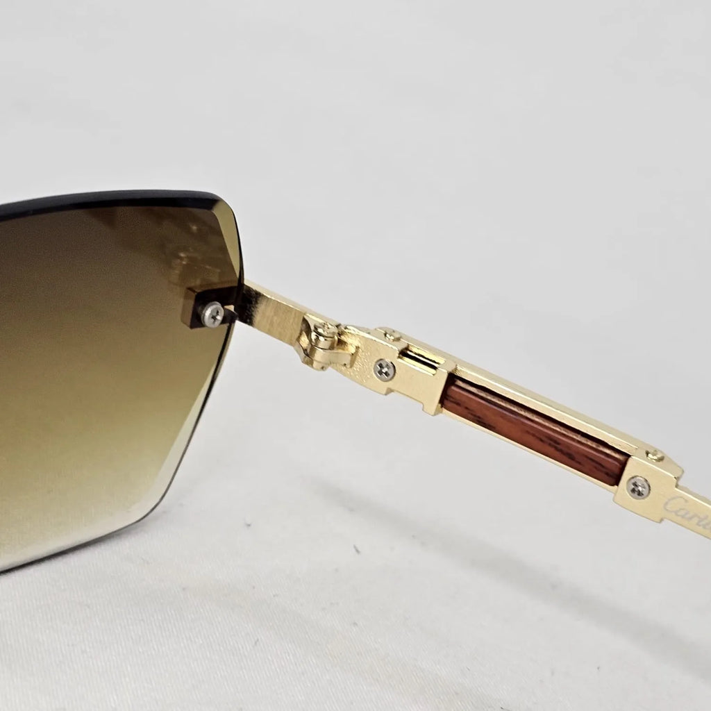 Cartier-Inspired Rimless Geometric Sunglasses