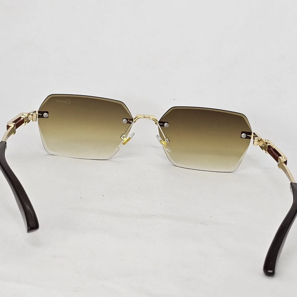 Cartier-Inspired Rimless Geometric Sunglasses
