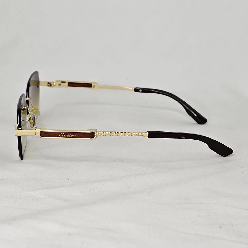 Cartier-Inspired Rimless Geometric Sunglasses