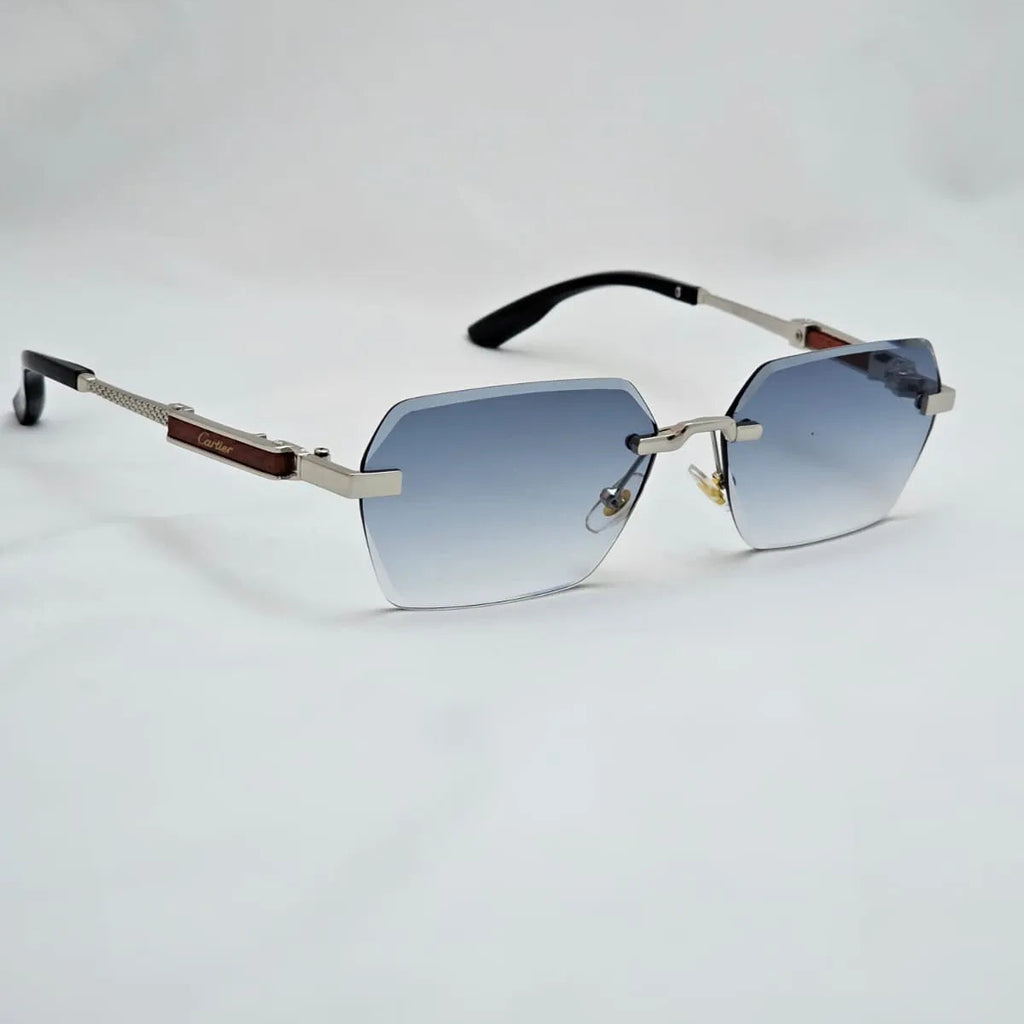 Cartier-Inspired Rimless Geometric Sunglasses